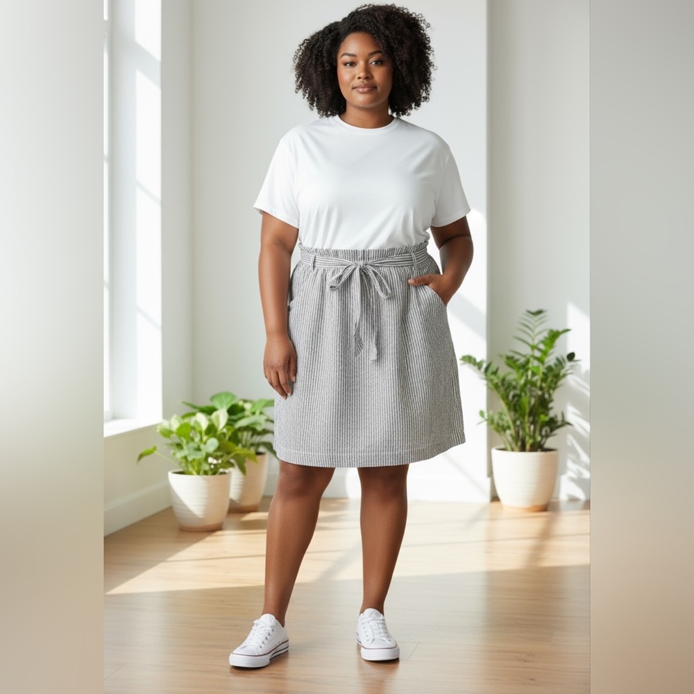 J. Crew Gray Striped Mini Skirt